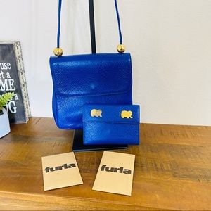 Vintage Furla Leather Crossbody and Wallet set